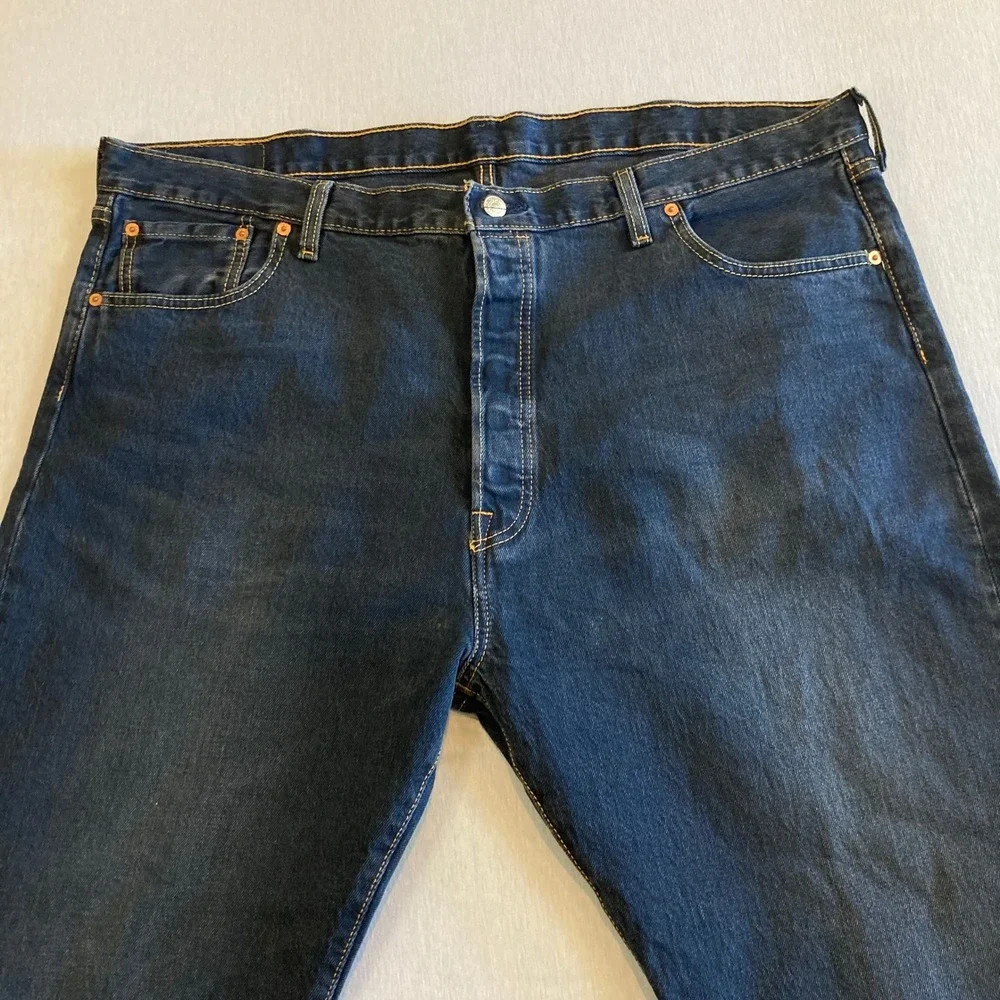 Levis 501 Jeans Mens 44x30 (Fit 44x29) Dark Wash‎ Button Fly Original Fit